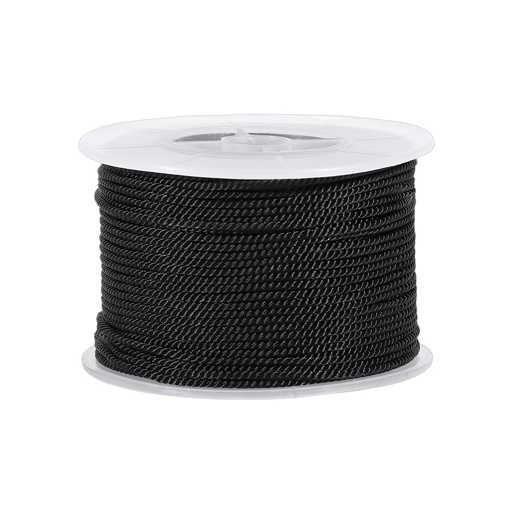 Cord Trim Twisted - 54.68 ياردة من الحبل الأسود المجدول