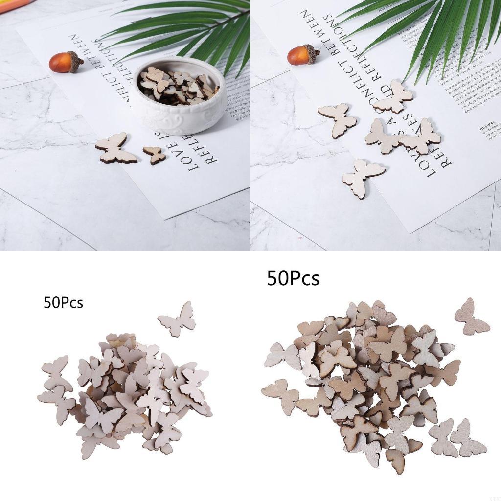 Christmas Craft Embellishment - 50 جهاز كمبيوتر الشخصي لشرائح خشبية