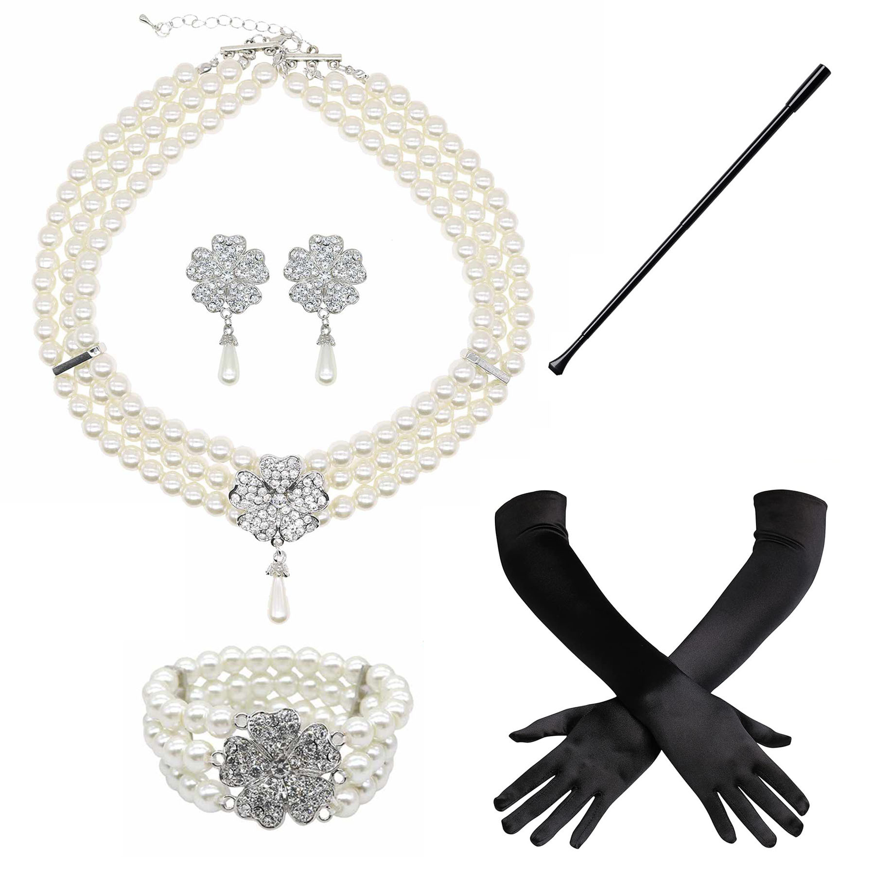 1920s1950s Imitation Pearl Nec - مراجعة Pearl Trim Chain وسعره