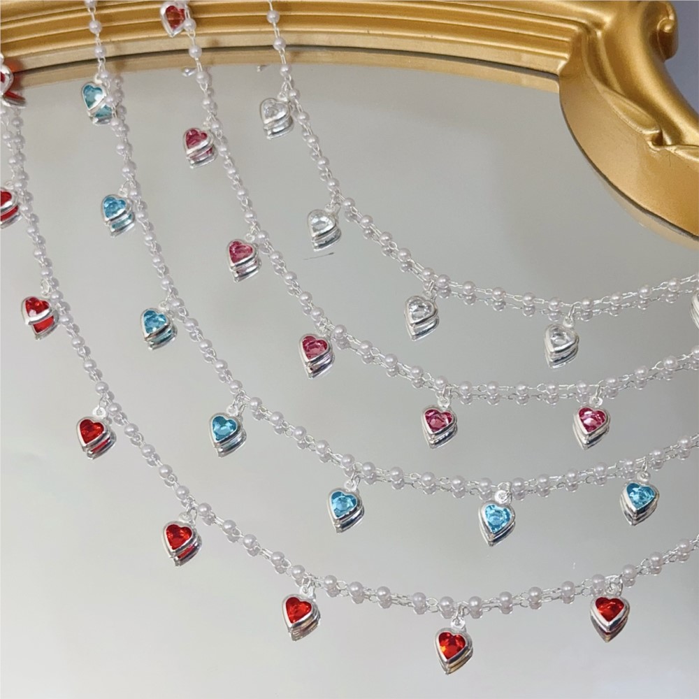 سلسلة نحاسية بقلوب كريستالية و - مراجعة Pearl Trim Chain وسعره