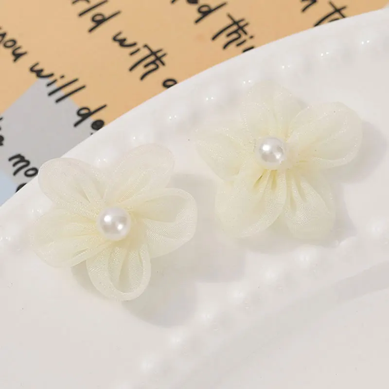 100 قطعة زهرة غزل اللؤلؤ يزين  - مراجعة Applique Patch Flower وسعره